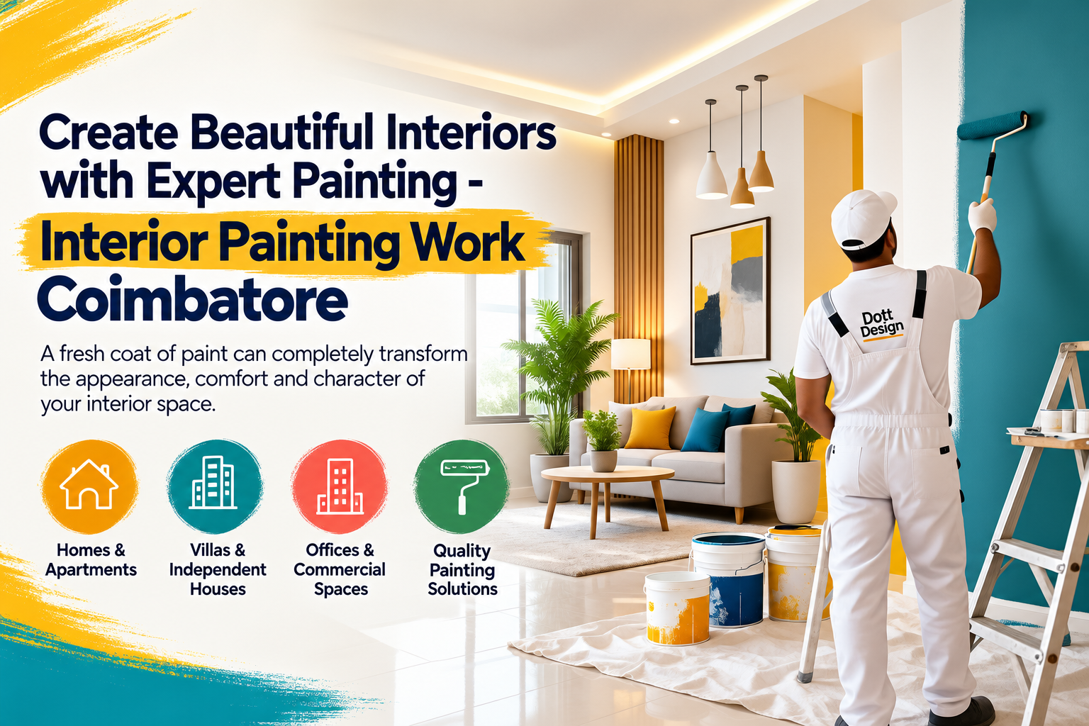Professional Interior Painting Work Coimbatore by Dott Design